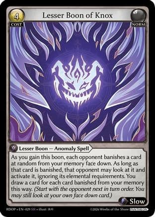 Lesser Boon of Knox — Radiant Origins: Pantheon