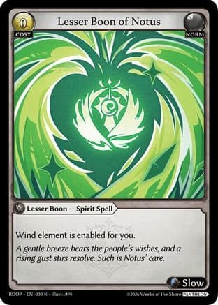Lesser Boon of Notus — Radiant Origins: Pantheon