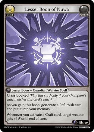 Lesser Boon of Nuwa — Radiant Origins: Pantheon