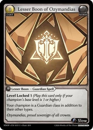 Lesser Boon of Ozymandias — Radiant Origins: Pantheon