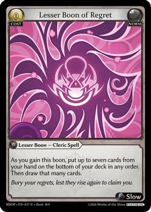 Lesser Boon of Regret — Radiant Origins: Pantheon