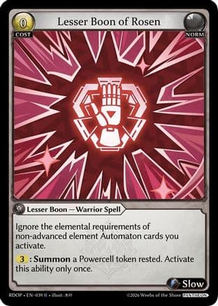 Lesser Boon of Rosen — Radiant Origins: Pantheon
