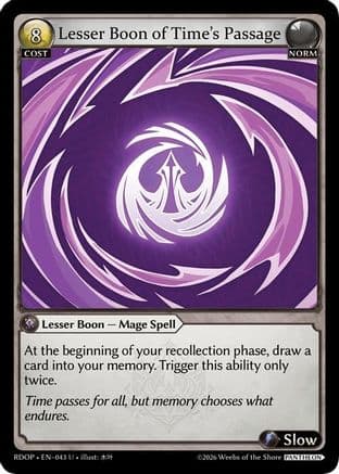 Lesser Boon of Time's Passage — Radiant Origins: Pantheon