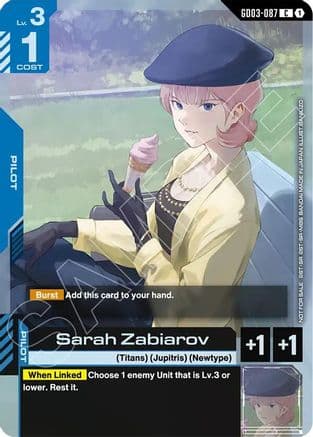 Sarah Zabiarov (Store Tournament Participant Pack 04) — Gundam Promotional Cards