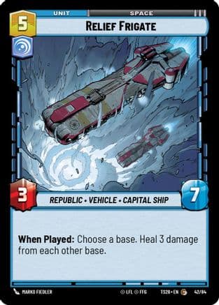 Relief Frigate — Twin Suns Star Wars: Unlimited card by Marko Fiedler