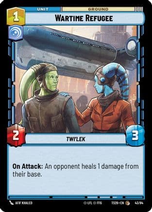 Wartime Refugee — Twin Suns Star Wars: Unlimited card by Afif Khaled