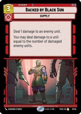 Backed by Black Sun — Twin Suns Star Wars: Unlimited card by Kaihound Studios