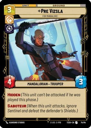 Pre Vizsla - For Mandalore! — Twin Suns Star Wars: Unlimited card by Kaihound Studios