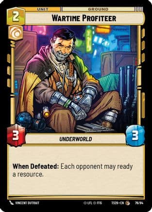 Wartime Profiteer — Twin Suns Star Wars: Unlimited card by Vincent Dutrait