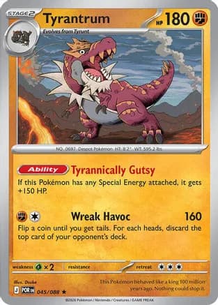 Tyrantrum - 045/088 (Non-Holo) — Deck Exclusives Pokémon TCG card by Ryo Ueda