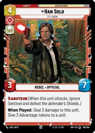 Han Solo - It'll Work — Ashes of the Empire Star Wars: Unlimited card by David Buisán