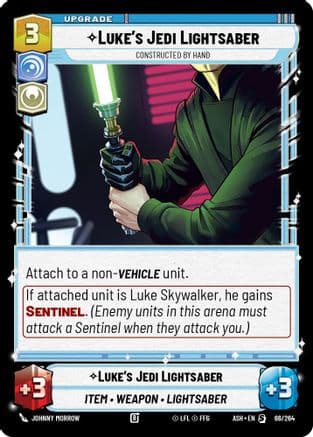Luke's Jedi Lightsaber - Constructed by Hand — Ashes of the Empire Star Wars: Unlimited card by Johnny Morrow