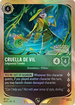 Cruella De Vil - Judgmental Traveler — Disney Lorcana Promo Cards