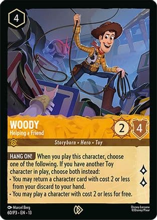 Woody - Helping a Friend — Disney Lorcana Promo Cards