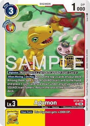 Agumon (Welcome Tamers Pack Vol.2) — Starter Deck 24: Data Squad Release Event Cards