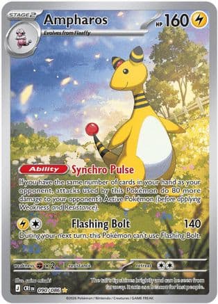 Ampharos - 090/086 — ME04: Chaos Rising Pokémon TCG card by saino misaki