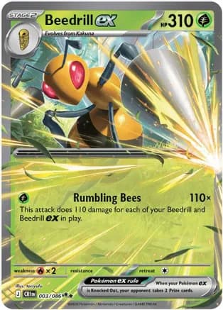 Beedrill ex - 003/086 — ME04: Chaos Rising Pokémon TCG card by toriyufu