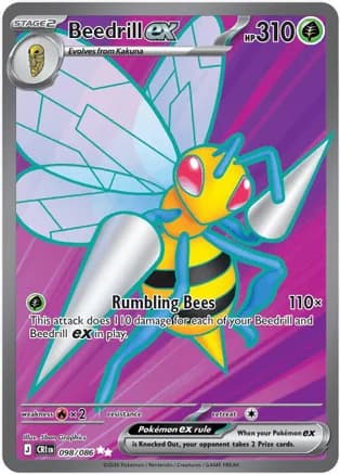 Beedrill ex - 098/086 — ME04: Chaos Rising Pokémon TCG card by 5ban Graphics