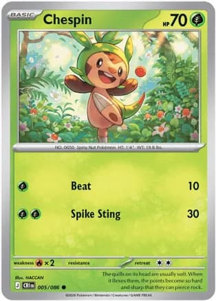 Chespin - 005/086 — ME04: Chaos Rising Pokémon TCG card by HACCAN