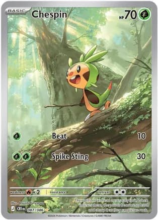 Chespin - 087/086 — ME04: Chaos Rising Pokémon TCG card by Atsushi Furusawa