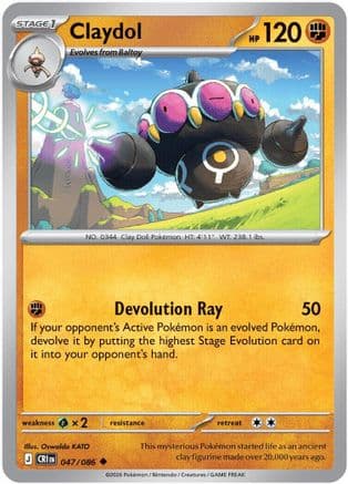 Claydol - 047/086 — ME04: Chaos Rising Pokémon TCG card by Oswaldo KATO