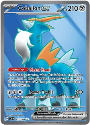 Cobalion ex - 103/086 — ME04: Chaos Rising Pokémon TCG card by 5ban Graphics