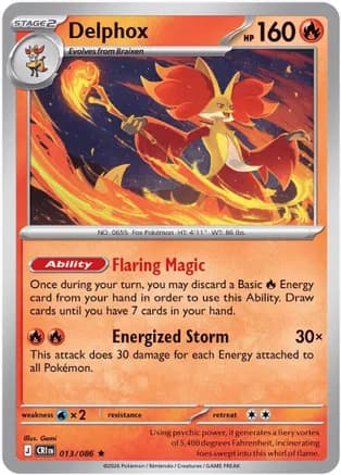 Delphox — ME04: Chaos Rising Pokémon TCG card by Kagemaru Himeno