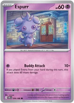 Espurr — ME04: Chaos Rising Pokémon TCG card by sowsow