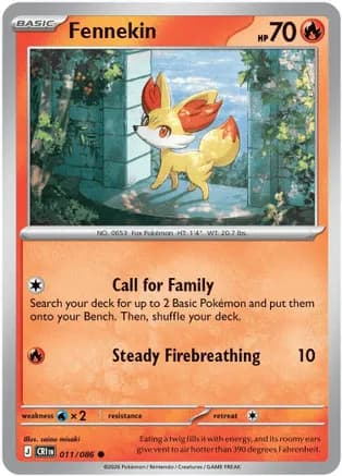 Fennekin — ME04: Chaos Rising Pokémon TCG card by saino misaki