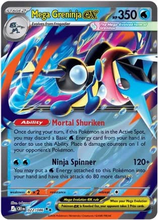 Mega Greninja ex - 022/086 — ME04: Chaos Rising Pokémon TCG card by takuyoa