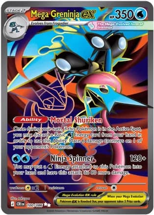 Mega Greninja ex - 100/086 — ME04: Chaos Rising Pokémon TCG card by takuyoa