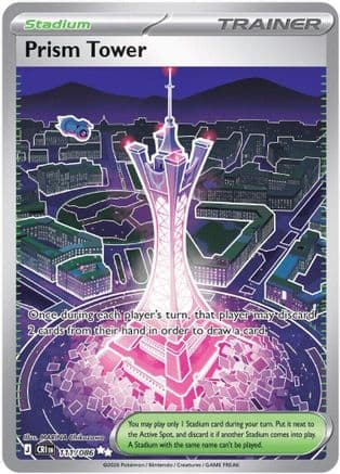 Prism Tower - 111/086 — ME04: Chaos Rising Pokémon TCG card by MARINA Chikazawa
