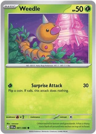 Weedle — ME04: Chaos Rising Pokémon TCG card by Sanosuke Sakuma
