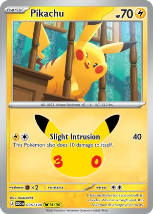 Pikachu - 036/128 — Pokémon TCG card