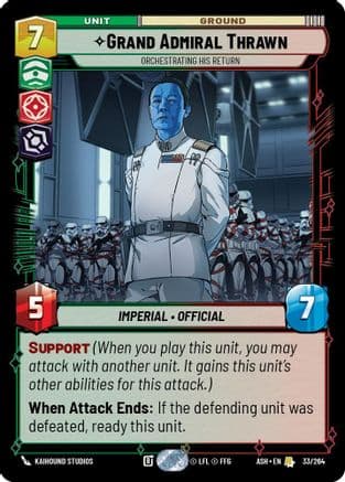 Grand Admiral Thrawn - Orchestrating His Return — Ashes of the Empire Star Wars: Unlimited card by Gabriel Gomez Almenzar