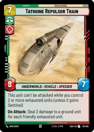 Tatooine Repulsor Train — Ashes of the Empire Star Wars: Unlimited card by Ario Murti
