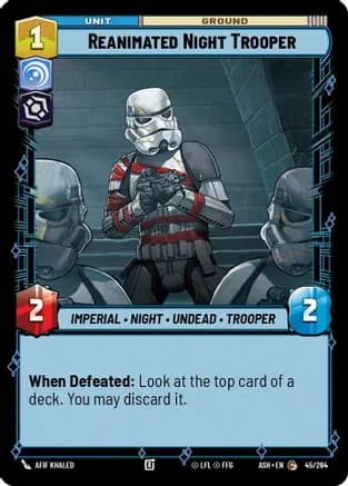 Reanimated Night Trooper — Ashes of the Empire Star Wars: Unlimited card by Omercan Cirit
