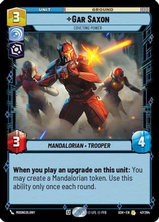 Gar Saxon - Coveting Power — Ashes of the Empire Star Wars: Unlimited card by Sebastián Guidobono