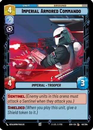 Imperial Armored Commando — Ashes of the Empire Star Wars: Unlimited card by Kaihound Studios