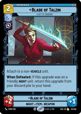 Blade of Talzin - A Gift of Shadows — Ashes of the Empire Star Wars: Unlimited card by Vincent Dutrait