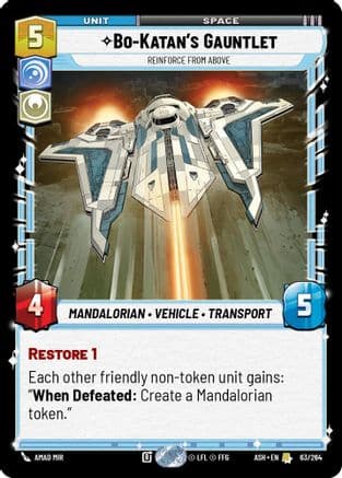 Bo-Katan's Gauntlet - Reinforce from Above — Ashes of the Empire Star Wars: Unlimited card by Stephen Zavala