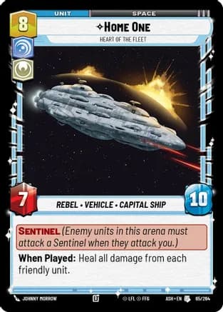 Home One - Heart of the Fleet — Ashes of the Empire Star Wars: Unlimited card by Envar Entertainment