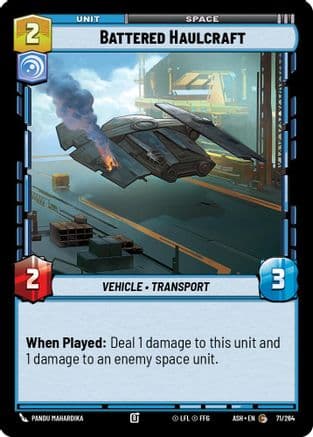 Battered Haulcraft — Ashes of the Empire Star Wars: Unlimited card by Pandu Mahardika