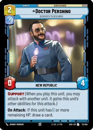 Doctor Pershing - Dedicated to Research — Ashes of the Empire Star Wars: Unlimited card by Johnny Morrow