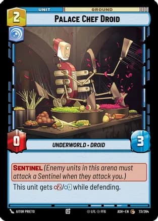 Palace Chef Droid — Ashes of the Empire Star Wars: Unlimited card by Miki Montlló