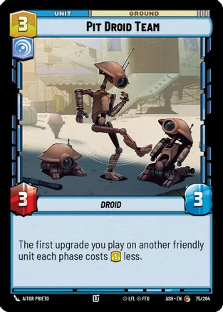 Pit Droid Team — Ashes of the Empire Star Wars: Unlimited card by Aitor Prieto