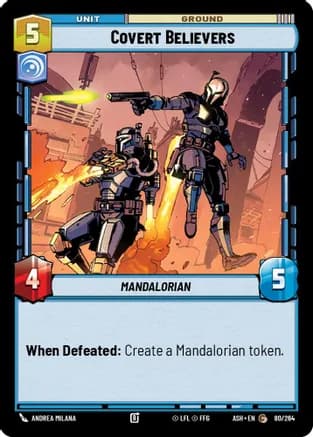 Covert Believers — Ashes of the Empire Star Wars: Unlimited card by Andrea Milana