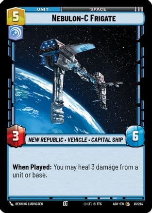 Nebulon-C Frigate — Ashes of the Empire Star Wars: Unlimited card by Henning Ludvigsen