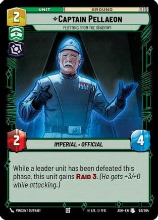 Captain Pellaeon - Plotting from the Shadows — Ashes of the Empire Star Wars: Unlimited card by Vincent Dutrait