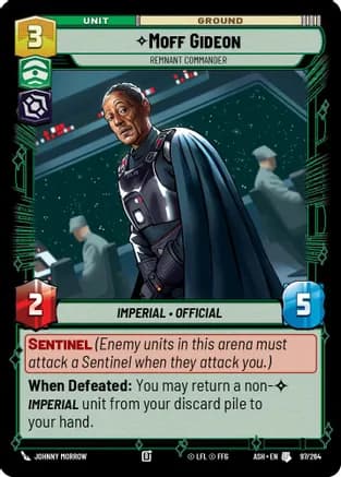 Moff Gideon - Remnant Commander — Ashes of the Empire Star Wars: Unlimited card by Johnny Morrow